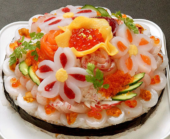 寿司ケーキ 乙姫 竜宮城 福岡の美味しい魚介類を使った寿司ケーキ お惣菜のお取り寄せ