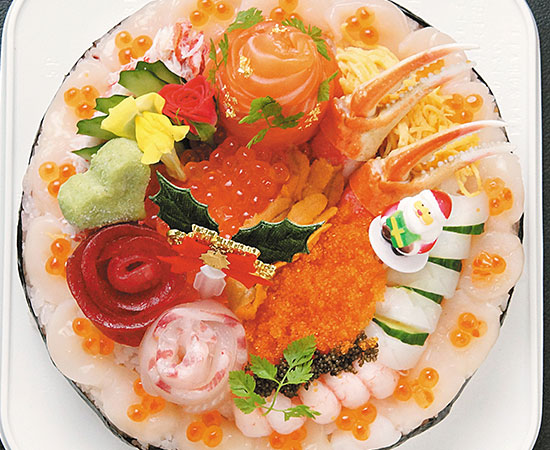 寿司ケーキ クリスマス 竜宮城 福岡の美味しい魚介類を使った寿司ケーキ お惣菜のお取り寄せ